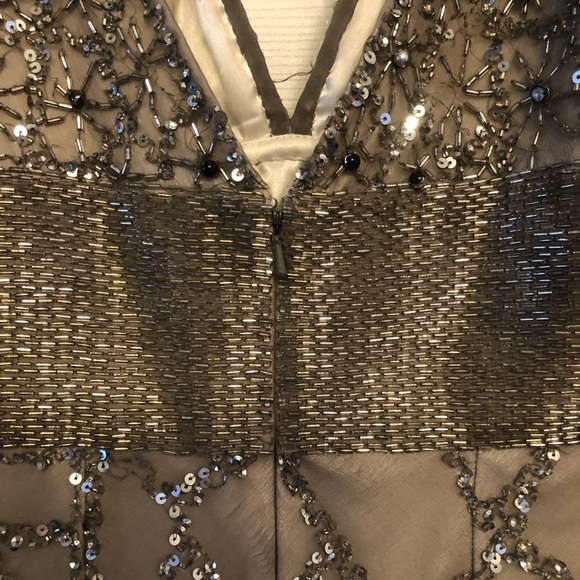 Scala Silver Cocktail Dress, Sz 8 Please Review All Pics No Returns Or Refunds - Picture 6 of 15